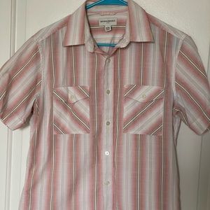 Banana Republic Salmon striped shirt sleeve sport shirt